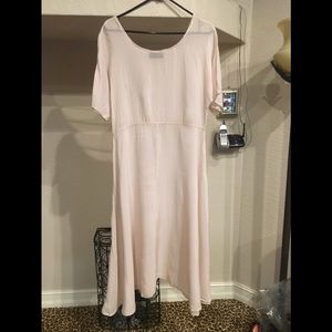 Vintage Pale Pink Sheer Maxi Dress